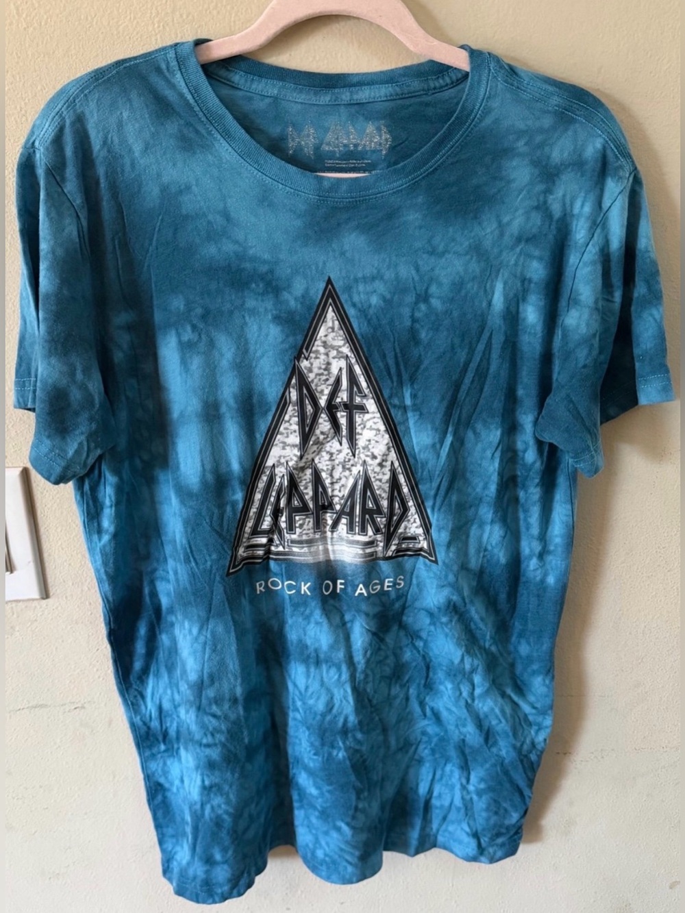 Def Leppard 'Rock of Ages' Tie-Dye Blue Tee